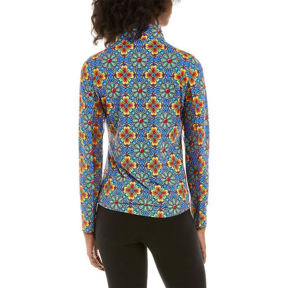 Ibkul Womens  Scarlet Mock Neck Top, Blue - Picture 2 of 3